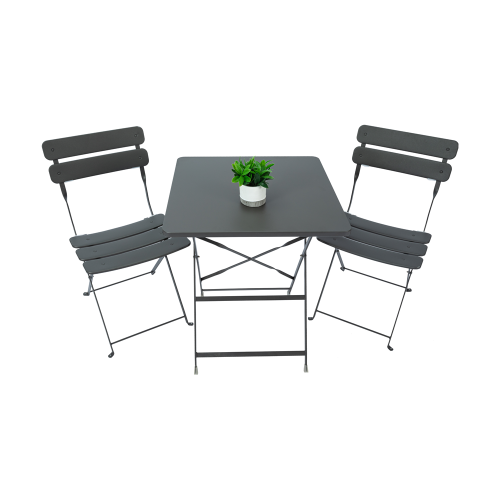 Stretched Square Table and Stretched Slat Chairs